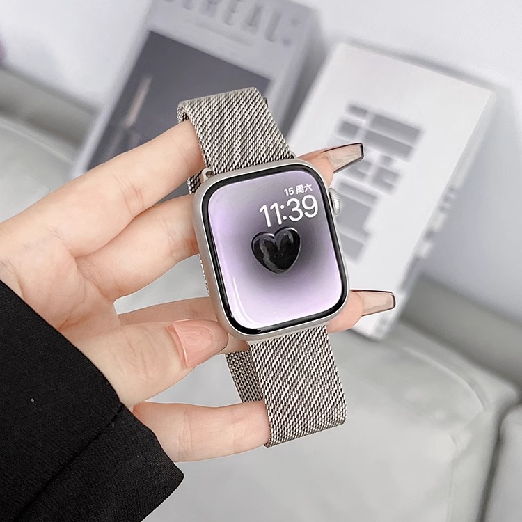 适用苹果手表表带iwatch9米兰尼斯applewatch8表带S9金属夏季女款