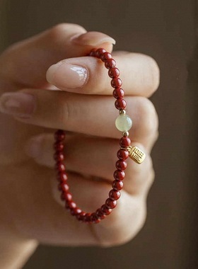 砂朱砂手链女保真小众设计仿
