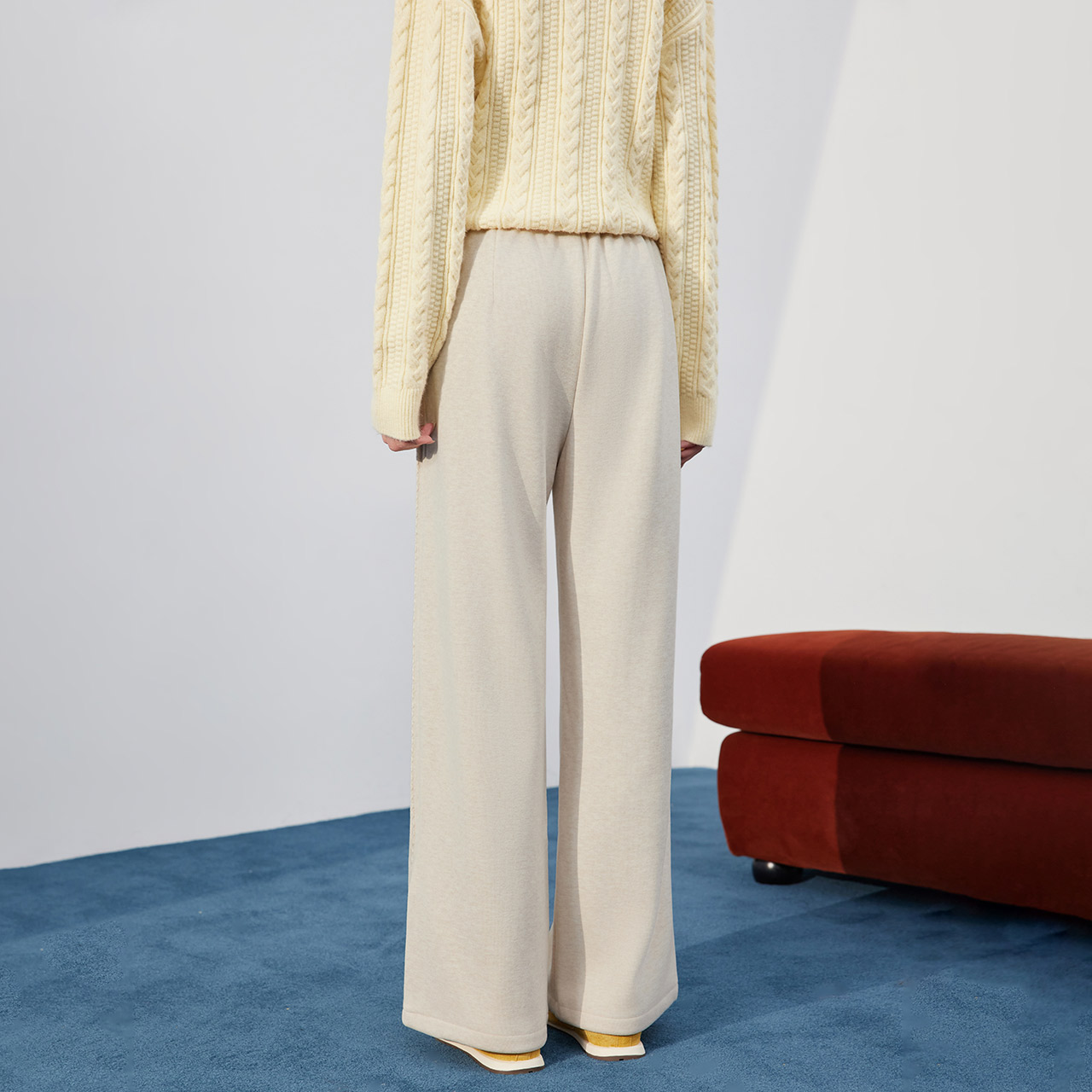 IEF/爱依服裤子2025冬季新款韩版简约休闲慵懒风加绒百搭阔腿裤 - 图3