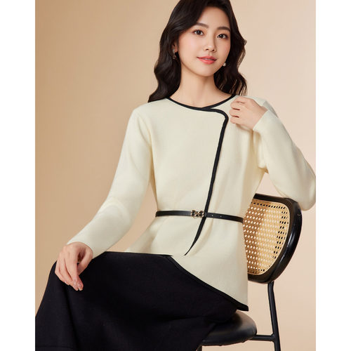 IEF/爱依服2025秋冬新款韩版成熟优雅气质通勤百搭毛织上下套裙 - 图1