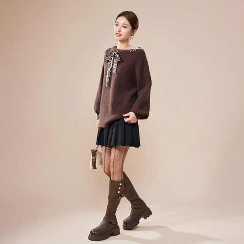 IEF/爱依服2025冬季新款韩版甜美减龄学院风通勤百搭显瘦呢绒摆裙 - 图2