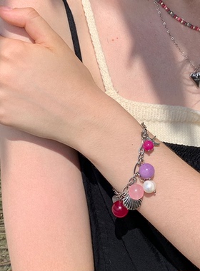 waki海洋水果糖彩色玉石手链