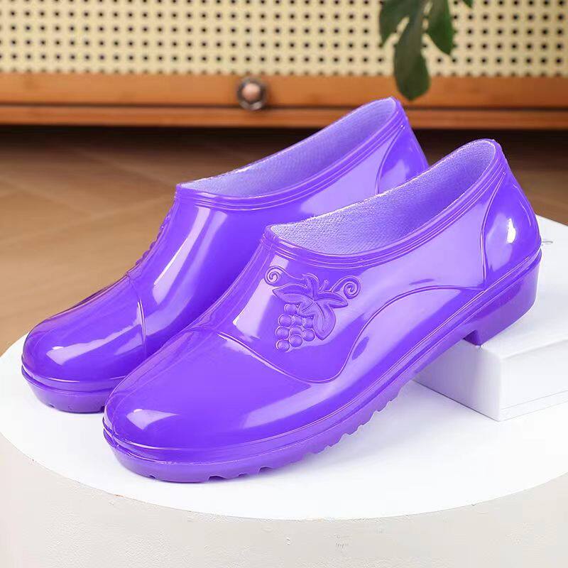 春秋时尚元宝短筒雨鞋女雨靴低帮防滑水鞋加棉保暖洗车工作胶鞋套