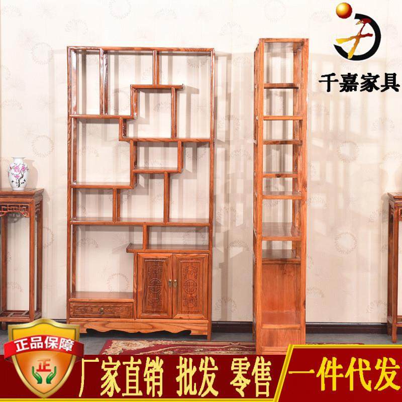 实木博古架三组合 中式仿古茶叶架 南榆木展示架 古典置物架货架,淘宝优惠券,粉丝福利购,淘宝优惠卷