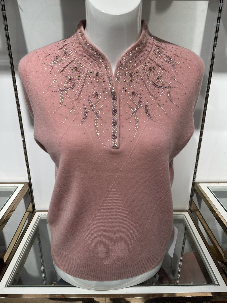 限时福利！专柜100羊毛针织重工中老年女针织衫亮钻气质女妈妈装,淘宝优惠券,粉丝福利购,淘宝优惠卷