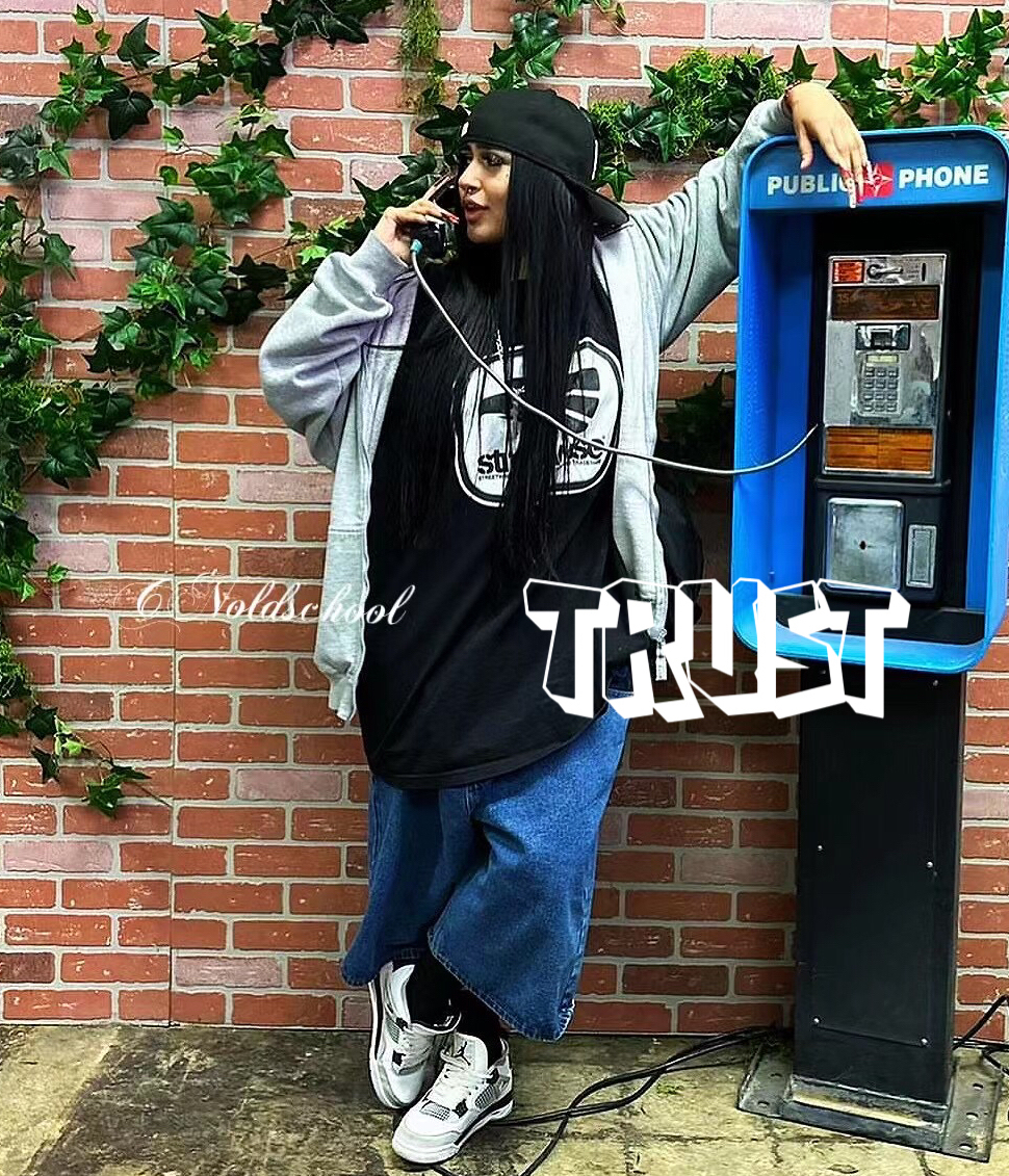 Trust 重磅90s 街头老款hiphop 嘻哈说唱牛仔七分过膝牛仔短裤 - 图0