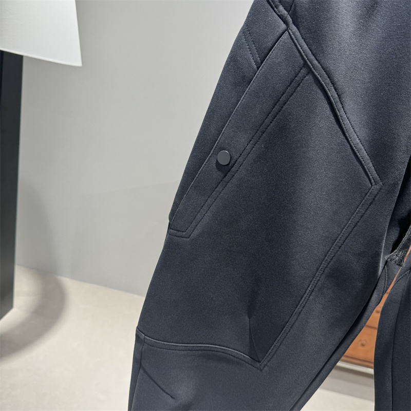 潮牌水洗大口袋休闲裤男士秋冬加厚宽松束脚运动卫裤松紧腰工装裤 - 图1