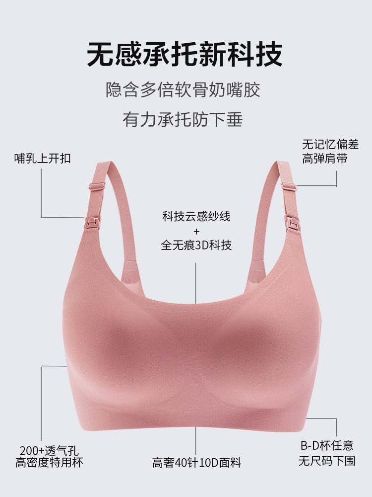 无尺码孕妇夏季防下垂聚拢喂奶文胸 西瓜妈妈哺乳文胸
