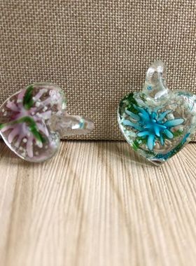 diy饰品配件琉璃小爱心编织吊坠