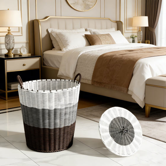 Bathroom Dustproof Large Capacity Dirty Clothes Basket with Cover