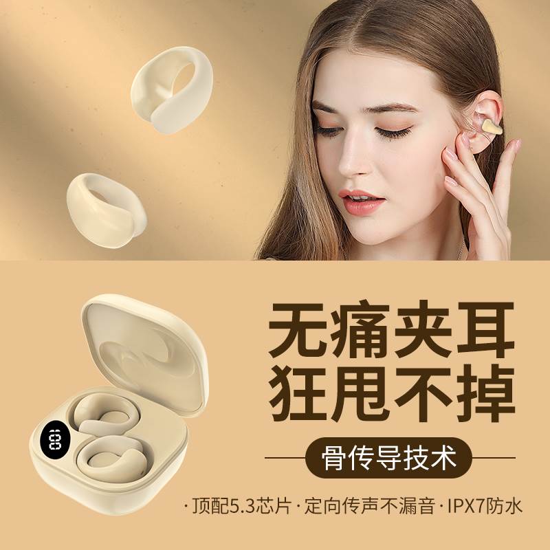 EARISE/雅兰仕 C 9适用骨传导蓝牙耳机运动不入耳夹挂耳式无线高 - 图2