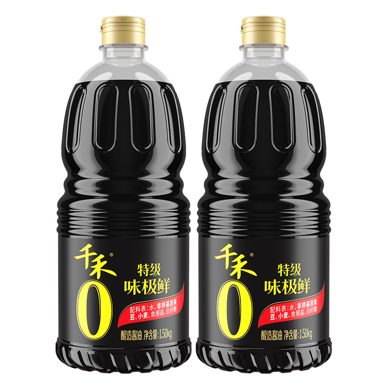 千禾生抽酱油0添加头道味极鲜1.52kg粮食酿造调味料官方旗舰店