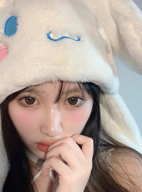 甜美可爱会动的耳朵帽子卡通头套