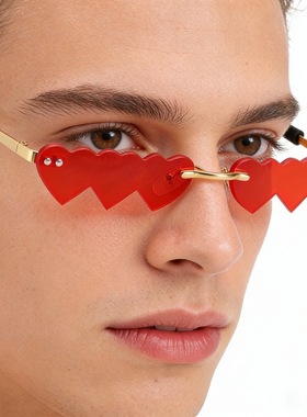 搞怪红色小爱心太阳眼镜拍照道具