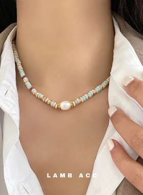 巴洛克淡水珍珠锁骨链项链