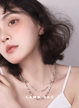 小石子切割锁骨链项链