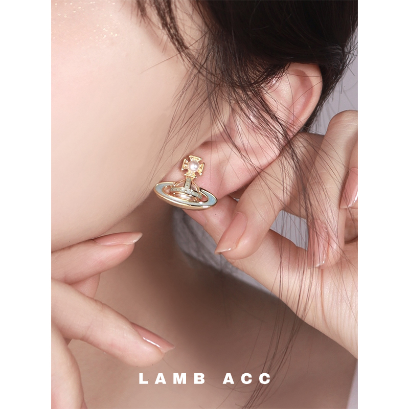 LAMB ACC 寻找蝴蝶 简约气质金属蝴蝶结针织耳饰耳钉 - 图2