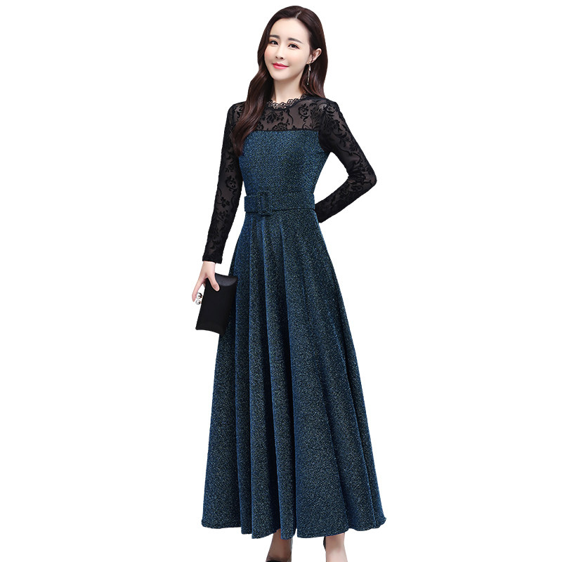 高端名媛长袖连衣裙春秋秋冬裙子 薇姿蔻连衣裙