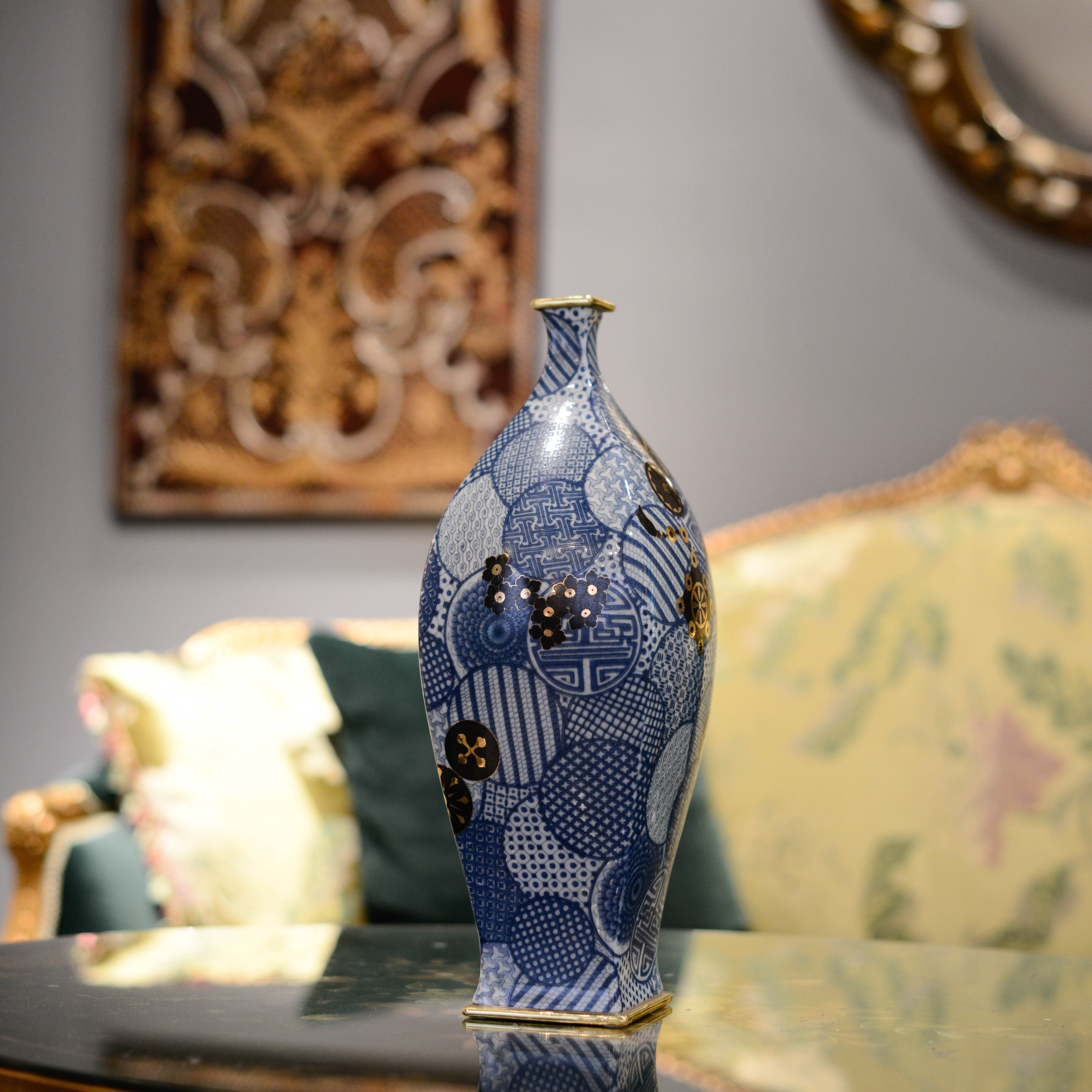 欧式轻奢美式复古家居装饰品客厅玄关桌面铜配瓷花瓶摆件纸巾盒,淘宝优惠券,粉丝福利购,淘宝优惠卷