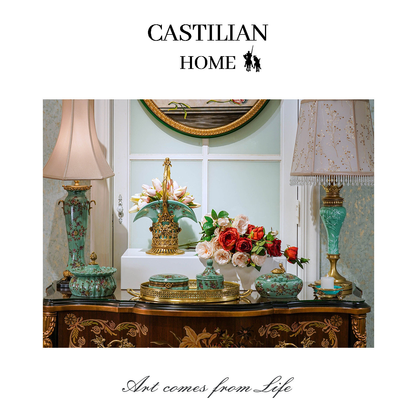 卡斯特兰花之恋家居软装法式客厅水果碗纸巾盒花瓶托盘点心碟套装,淘宝优惠券,粉丝福利购,淘宝优惠卷