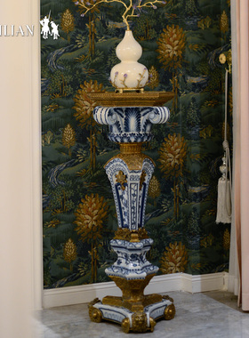 卡斯特兰陶瓷花几落地花架花盆架