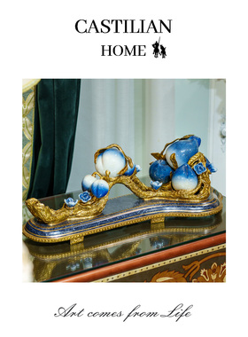 开业乔迁好兆头如意寿桃陶瓷摆件