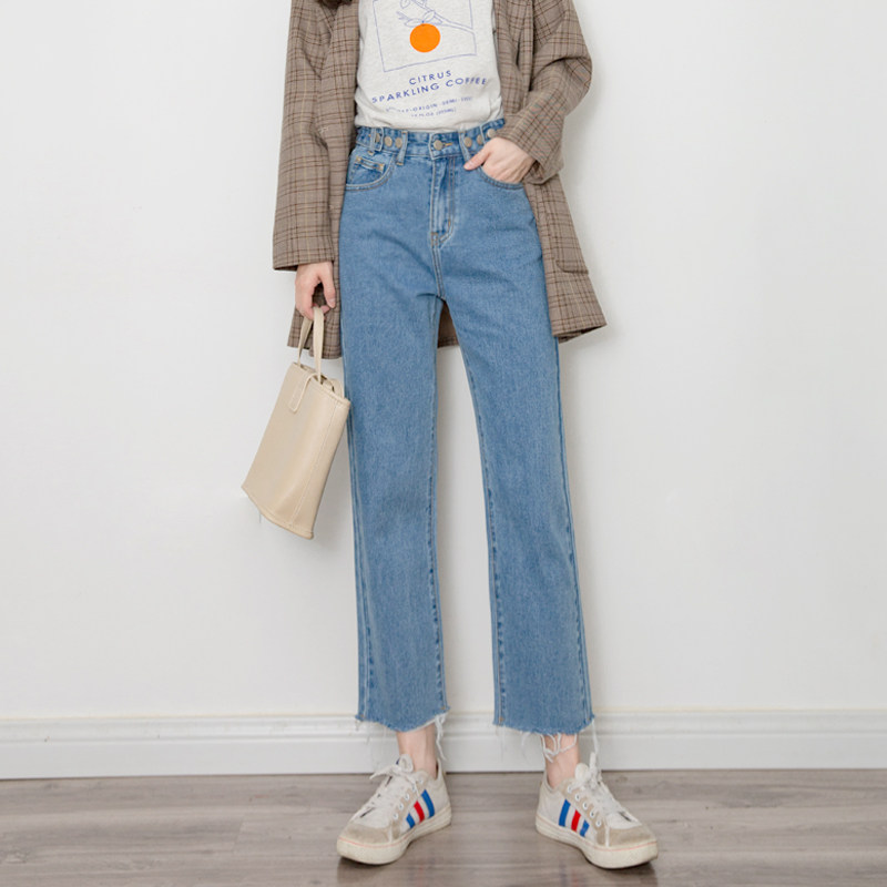韩版小个子学生高腰显瘦宽松牛仔裤 贝迪谷牛仔裤
