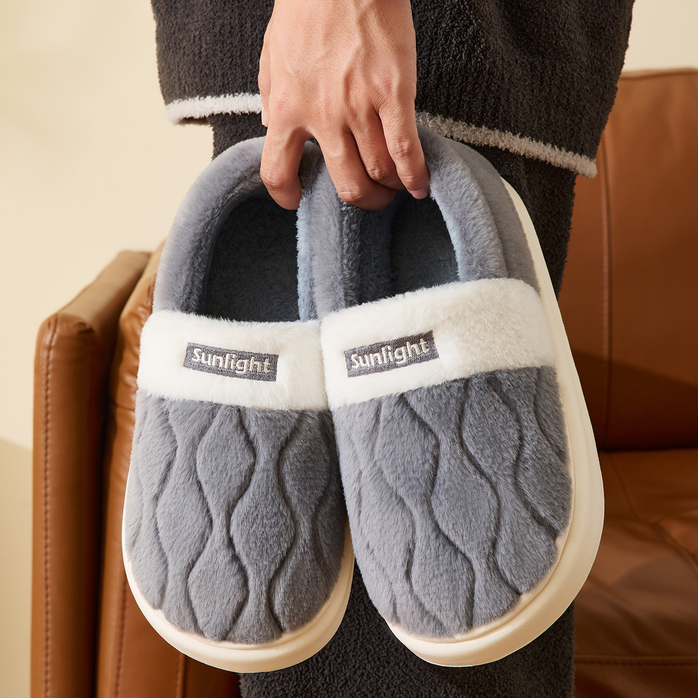 棉拖鞋男士冬季包跟2025新款厚底外穿情侣家居室内保暖棉鞋女款冬,淘宝优惠券,粉丝福利购,淘宝优惠卷