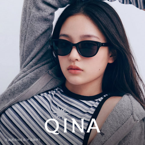 【侯明昊同款】亓那猫眼墨镜女新款防晒偏光近视太阳镜男QN3025 - 图1