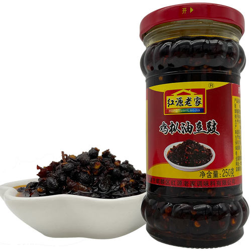 云南红源老家滇味油豆豉辣椒酱拌面下饭佐食凉拌菜豆豉鸡枞油豆食 - 图2