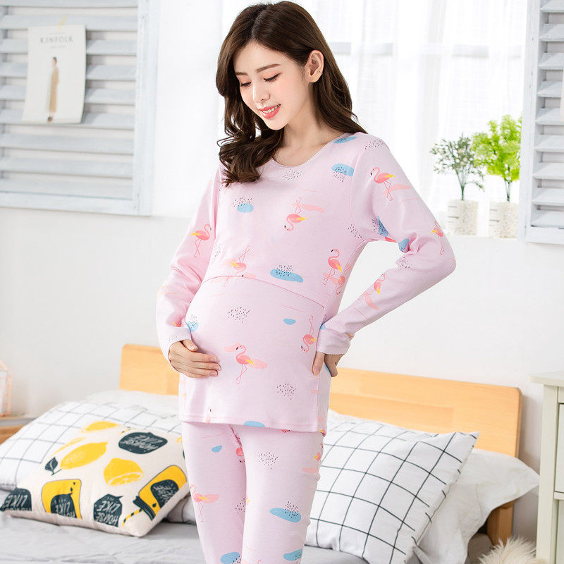 孕妇秋衣全棉月子服冬单件上衣睡衣 俏艾儿母婴秋衣