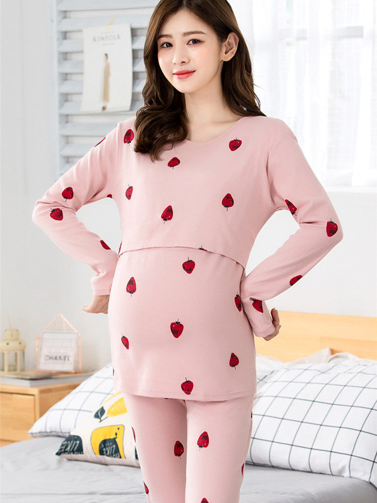 孕妇秋衣全棉月子服冬单件上衣睡衣 俏艾儿母婴秋衣