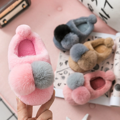 Зимние детские мультяшные нескользящие тапочки подходит для мужчин и женщин, 1-3-6 лет, семейный стиль