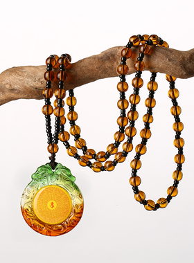 琉璃结缘六字真言可定制图案吊坠