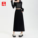 Black hip-covering denim skirt for women 2025 new style