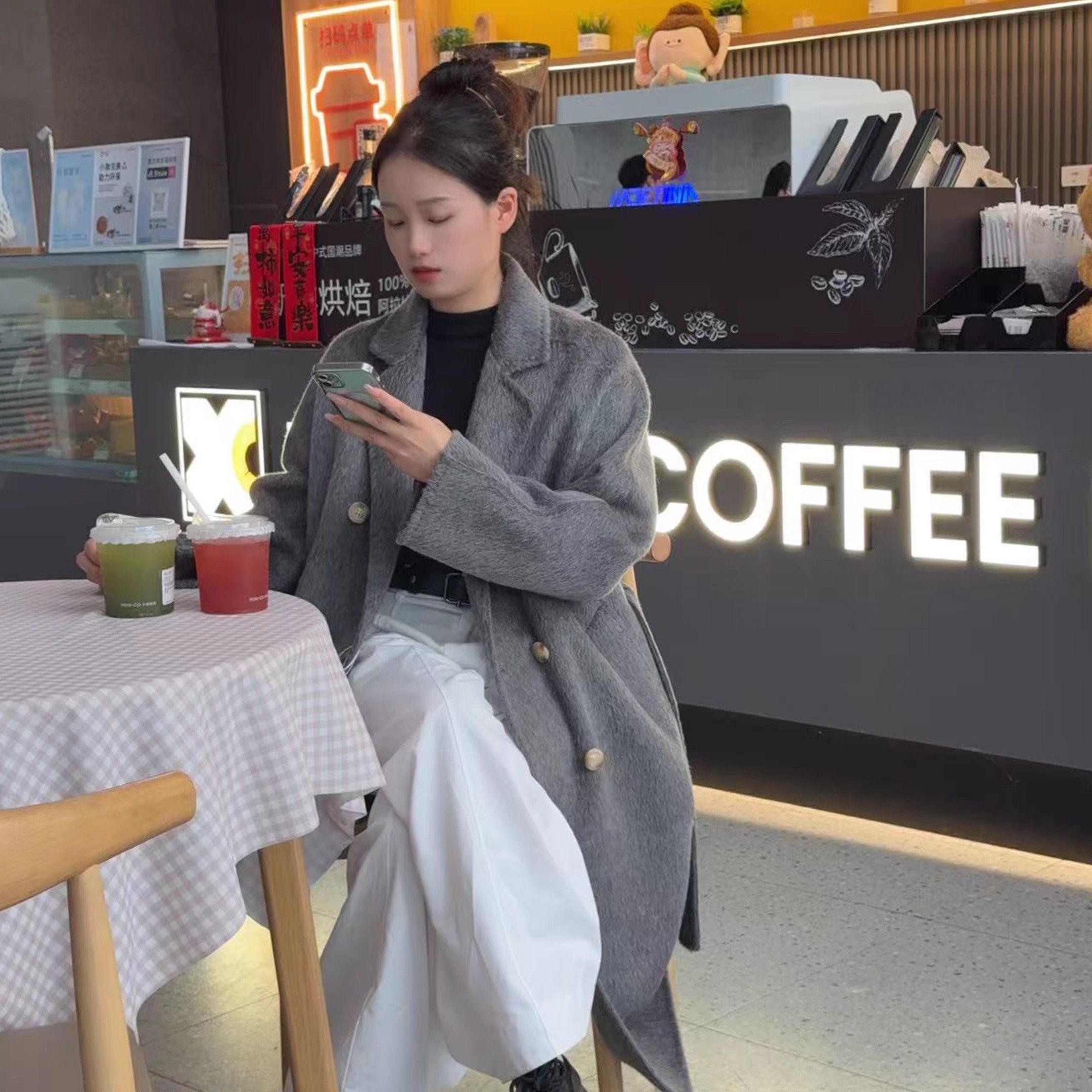 苏丽羊驼高定长款101801爆款大衣双排扣女长款秋冬毛呢外套,淘宝优惠券,粉丝福利购,淘宝优惠卷