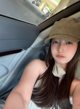 日系老钱风小众平顶八角帽女