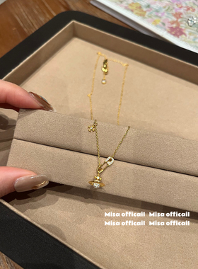 闪闪小别针｜s925银土星十字架莺尾花小众设计高级简约百搭项链女