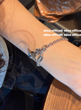 Misa officail｜NANA联名款黑色中号orb桃心项链锁骨链手链小众女