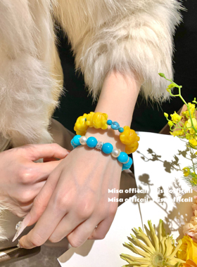 小熊和海｜新品天然天河石蜜蜡手串转运手串手链百搭显白礼物小众