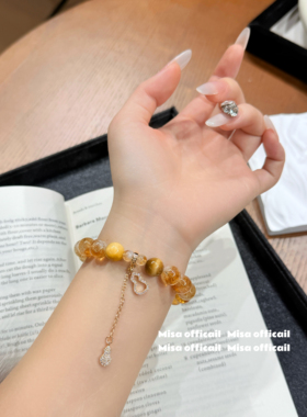 八方来财｜白水晶盘缠财神黄塔晶天然水晶手串手链转运设计款送礼