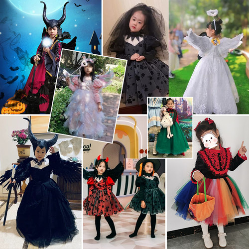 万圣节儿童服装cos服装小女孩天使翅膀装扮演出服女童精灵公主裙 - 图2