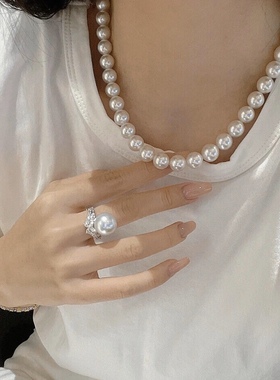 特价！强光媲美澳白小灯泡正圆无暇珍珠项链百搭时髦送妈妈闺蜜