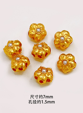 s925银镀金通孔半成品配件