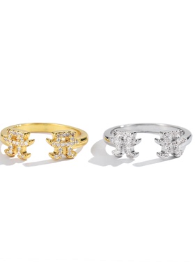 滨崎步高级AYU同款满钻开口戒指