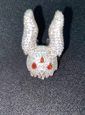 李佳隆同款潮男嘻风帅哈兔子戒指