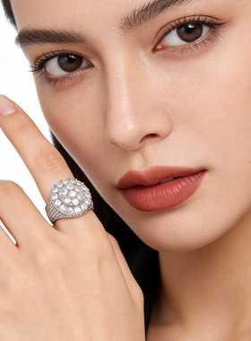 ASAPRocky男士花朵镶钻嘻哈戒指