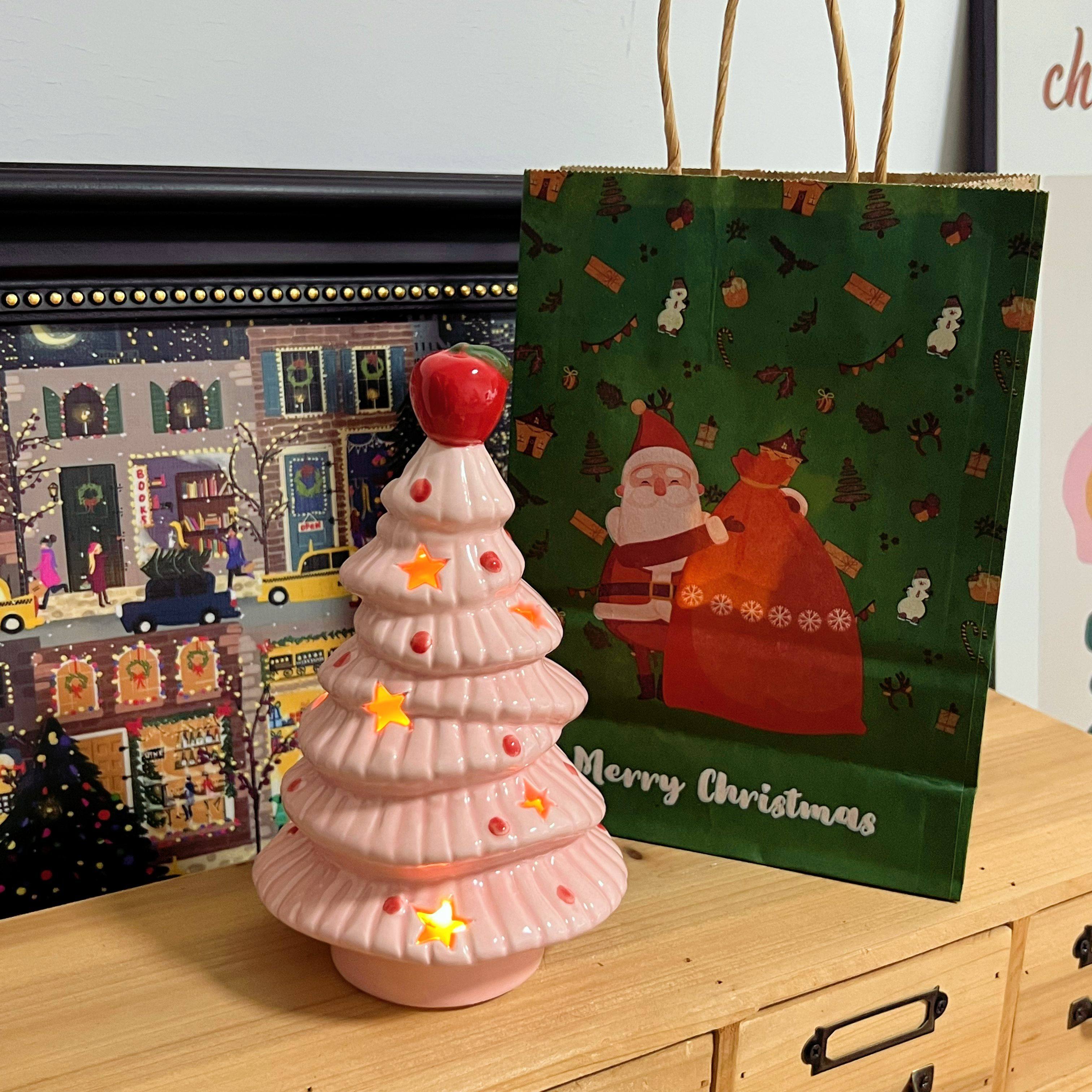 "无聊了送TA一个陶瓷苹果头圣诞树"圣诞桌面摆件创意礼品圣诞礼物,淘宝优惠券,粉丝福利购,淘宝优惠卷