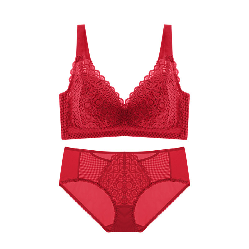 蝴蝶日记红色本命年虎新娘薄款内衣 蝴蝶日记文胸