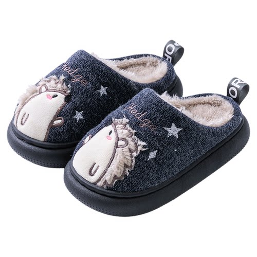 刺猬儿童棉拖鞋男童秋冬季女童居家室内男孩保暖防滑亲子毛毛棉拖 - 图3